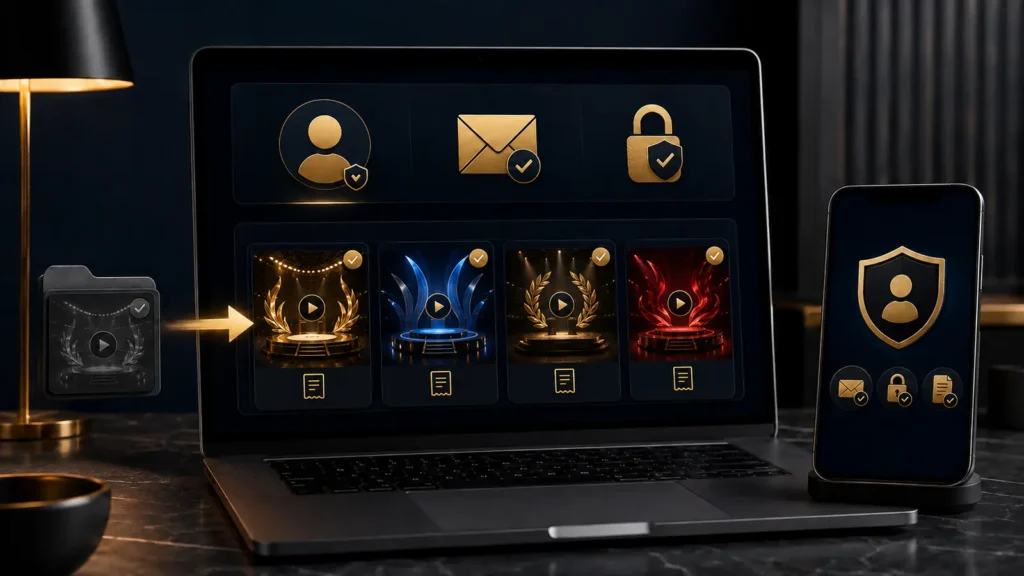 How to find purchased events in an OlympiaTV account